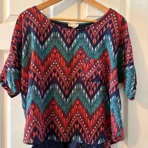 Women's Chevron Print Top with knit under from Anthropologie